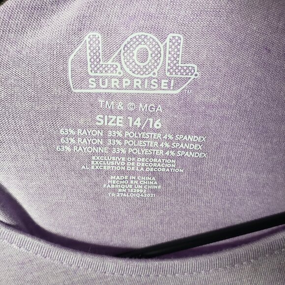 LOL Surprise Girls Sz 14 Ruffle Sleeve Zodiac Tank Top/Tunic, Purple - Picture 4 of 4